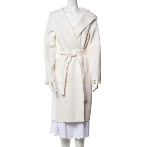Theory Coat with Hood White Wool Size S